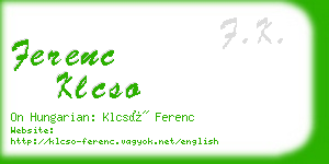 ferenc klcso business card